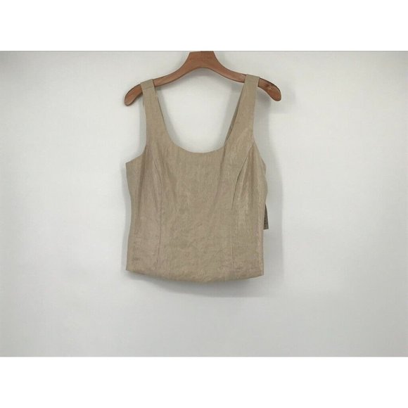 J.R. NITES by CAROL LIN 2pc. Top jacket Tank Blazer women's size 10 beige new - Picture 5 of 6